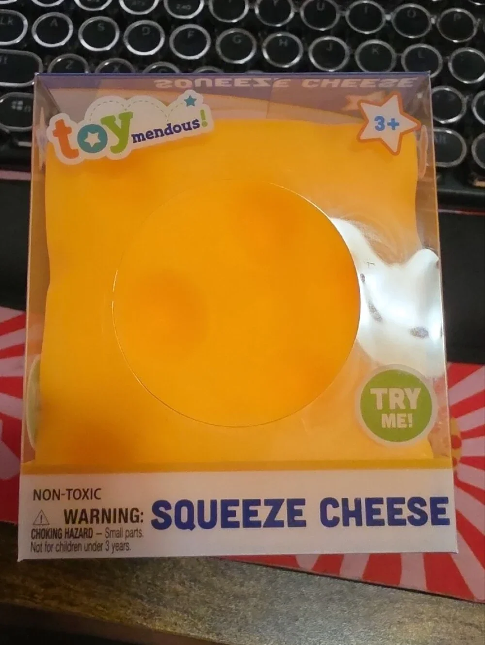 Squeeze Cheese Squishy Toy - Bright Yellow